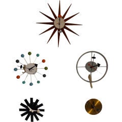 Vintage 5 Iconic Wall Clocks by George Nelson for Howard Miller