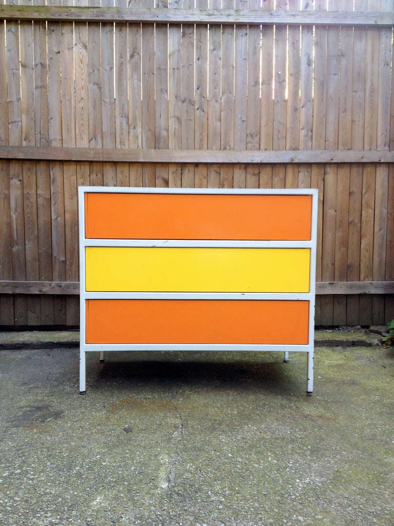 Steel Frame Cabinet with Three Drawers, designed by George Nelson for Herman Miller in 1952.
