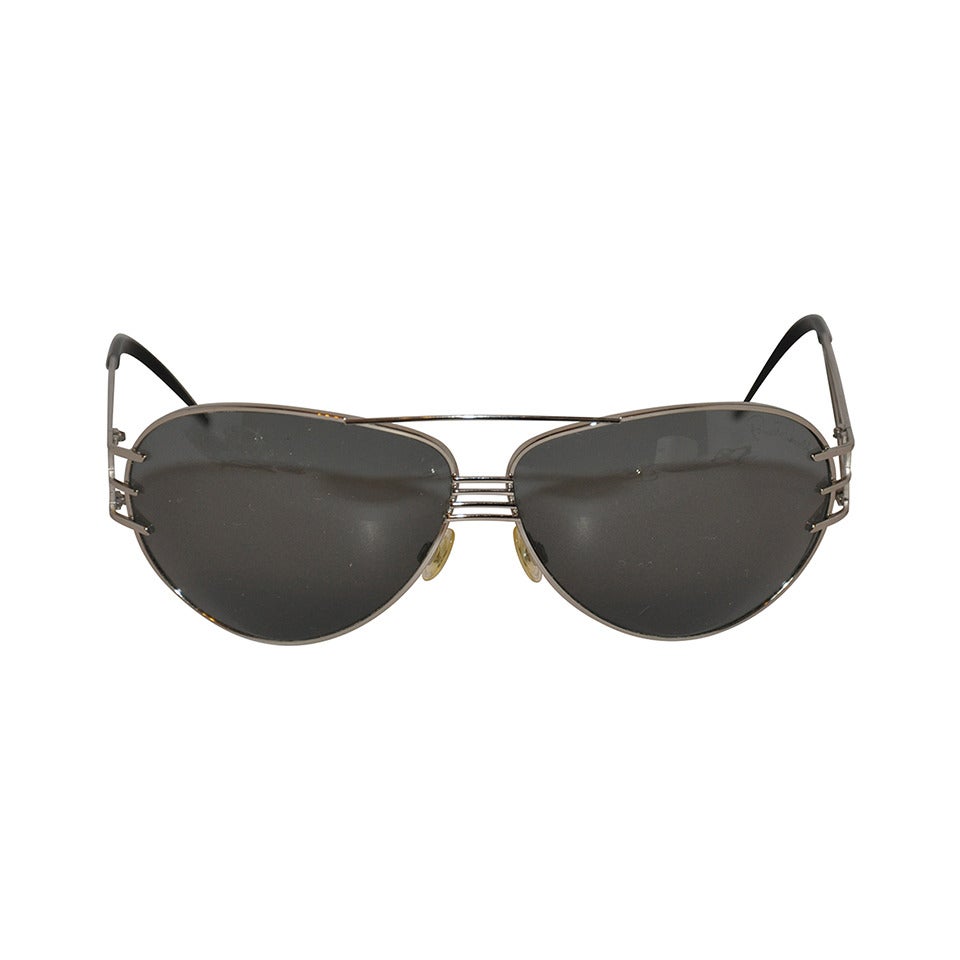 Roberto Cavalli Silberne gerahmte Sonnenbrille im Angebot