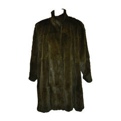 Carole Little Forest Green Sheared Beaver Car Coat