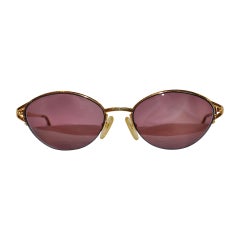 Vintage Christian Dior Gold Hardware Frame with Purple Hue Sunglasses