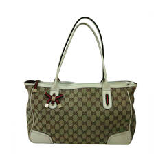 Gucci logo canvas & leather hand bag tote