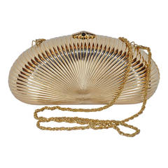 Burdines Gilded Gold Hardware Evening Clutch & Shoulder Bag 7