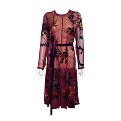 Tom Ford Silk and Velvet Floral Dress AW11 New with Tags Size 4