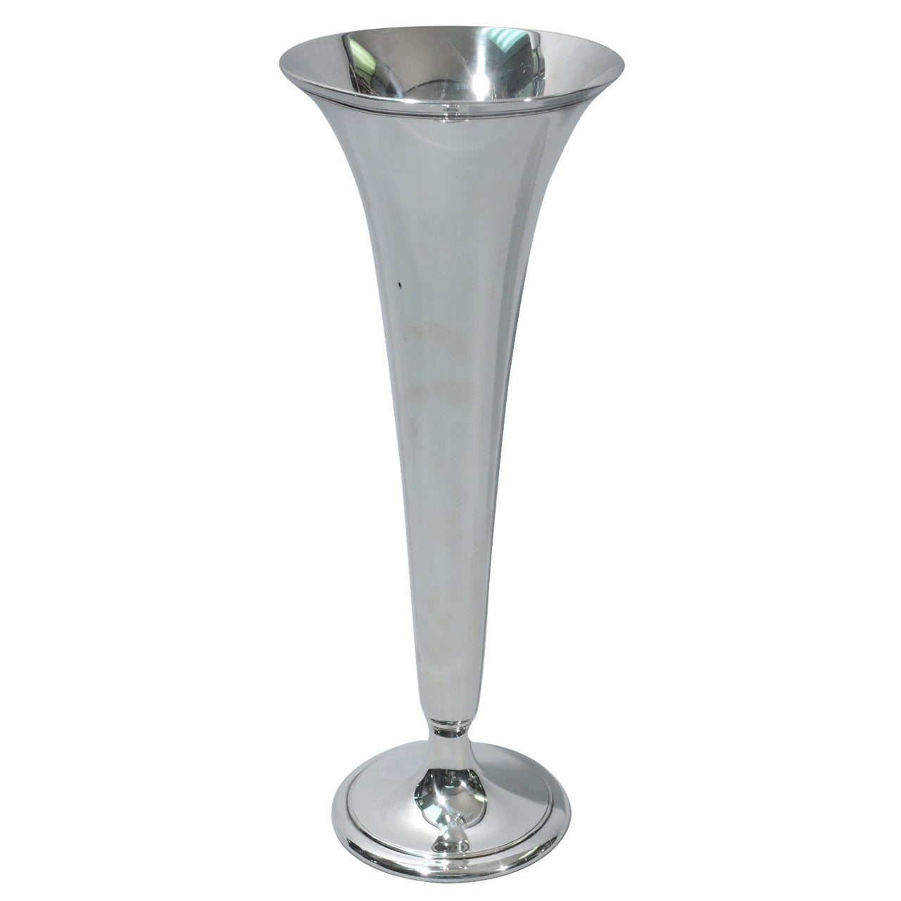 Tiffany Sterling Silver Trumpet Vase C 1913