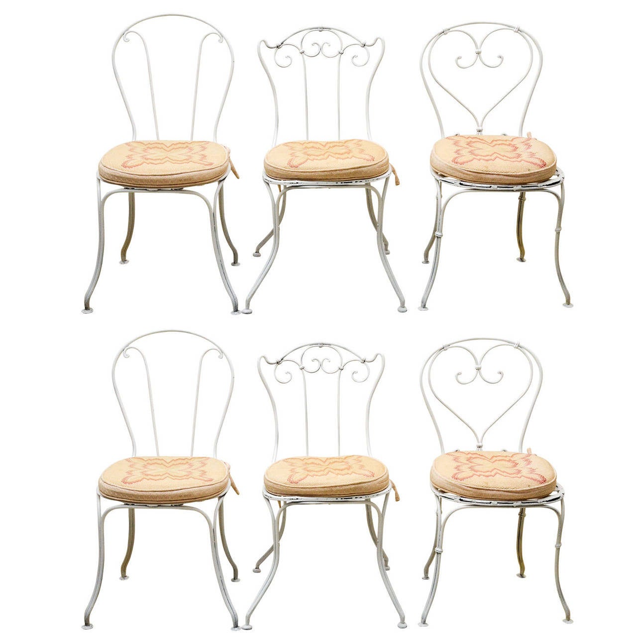 Assembled Set of Six French 19th Century Garden Chairs