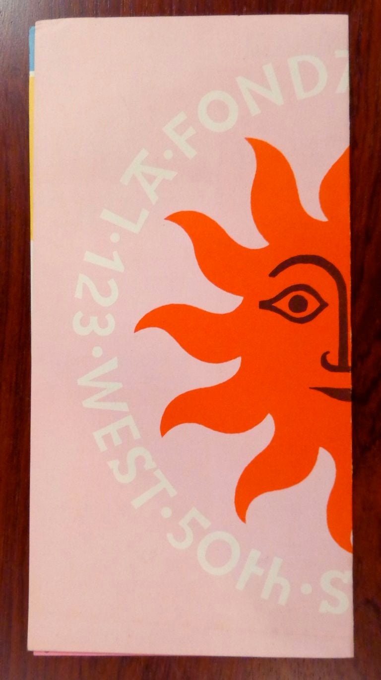 Alexander Girard La Fonda del Sol menu. 1961. In Excellent Condition In Brooklyn, NY