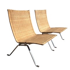Poul Kjaerholm 'PK-22' Lounge Chairs, Pair EKC
