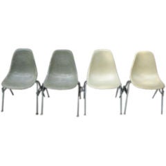 Set of Four Molded Fiberglass Eames for Herman Miller DSS Chairs