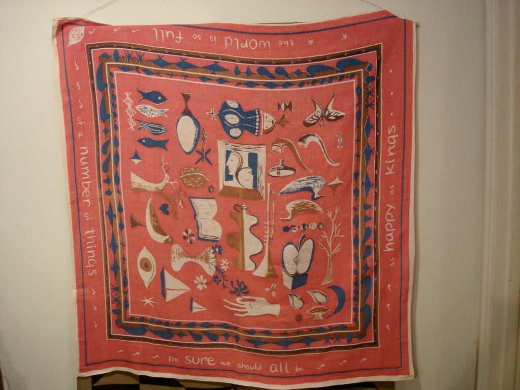 Printed linen textile by Laverne.