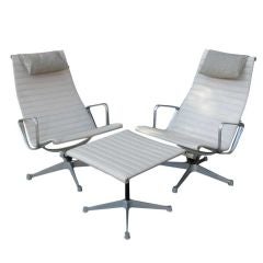 CHARLES EAMES Aluminum Group Chairs and Ottoman 1958