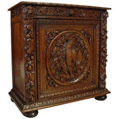 Antique French Hunt Confiturier, Oak Circa 1885