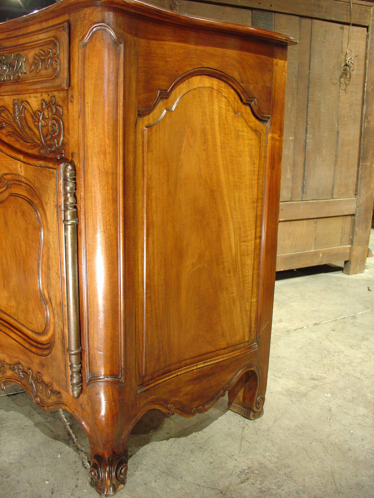 Carved A Large 19th Century Walnut Wood Buffet from Provence, France