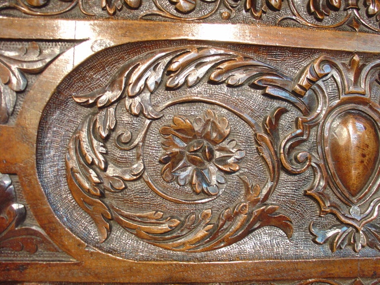 This antique French architectural panel has French Renaissance style ornamentation.  Overdoors were most often found in boiseries or wooden paneled rooms, where ornamentation was fairly consistent throughout.  Overdoors gave importance to doorways
