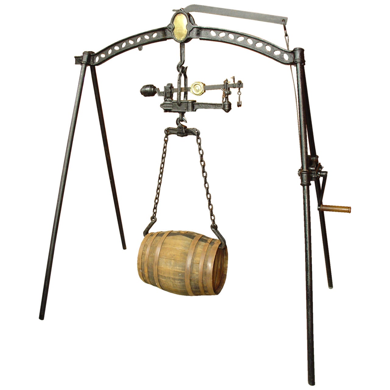 Massive Antique French Wine Barrel Scale by Noguera, circa 1850-1890