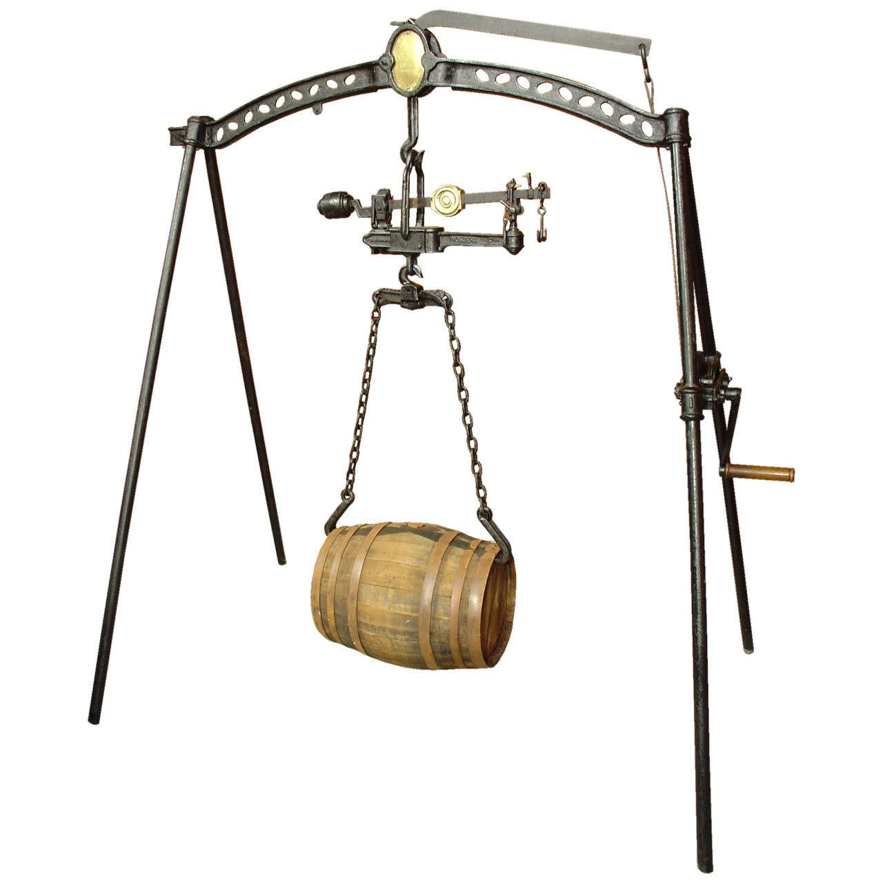 Massive Antique French Wine Barrel Scale by Noguera, circa 1850-1890