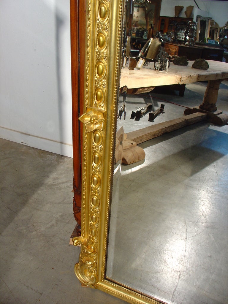French Antique Louis XVI Style Giltwood Mirror from France