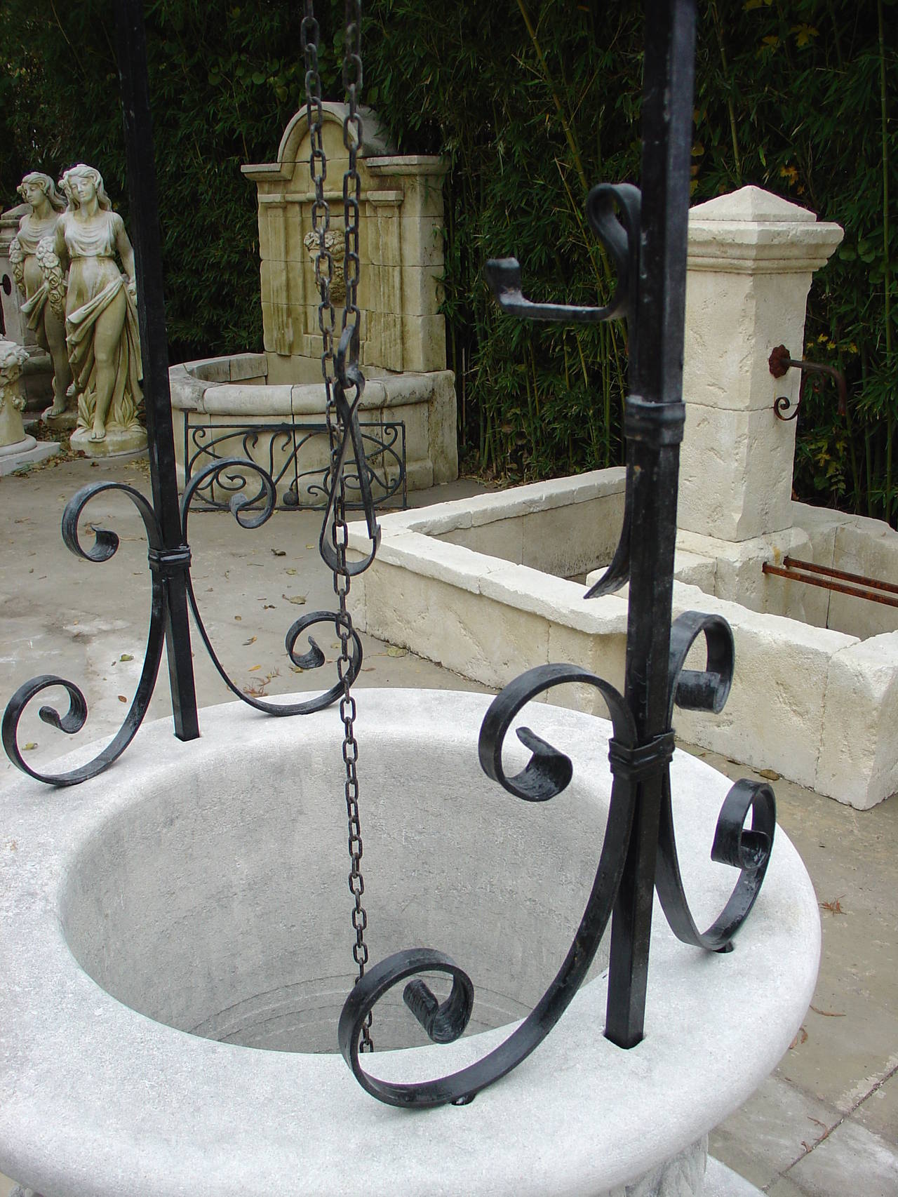 Hand Carved Limestone Well from Italy 3