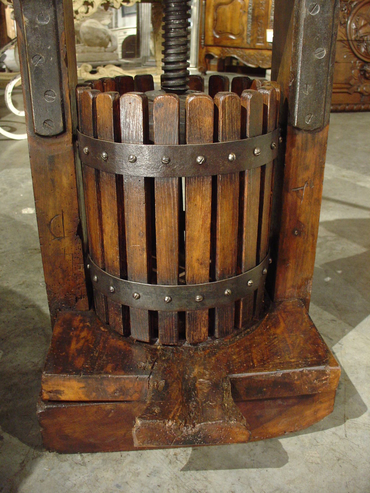 A Large 19th Century Wine Press from France 4