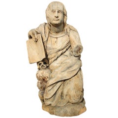 18th Century Carved Statue of Mary Magdalene