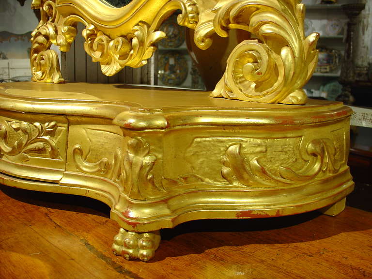 Circa 1840 Giltwood Vanity Table Mirror From France 1