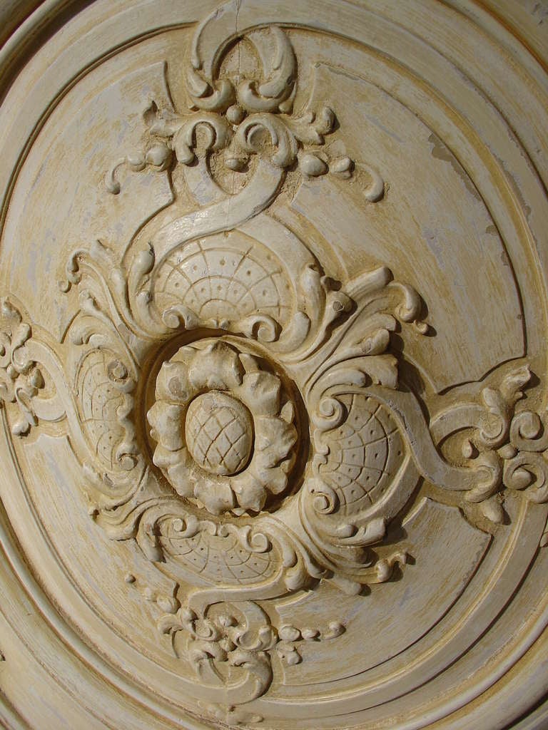 Paire de portes anciennes peintes et incurvées, France, fin des années 1800 4