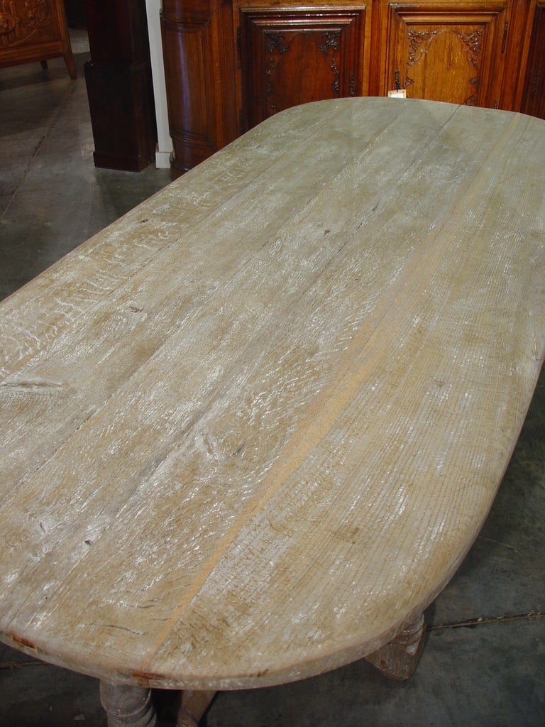 Stripped Antique Oval Table from France 3