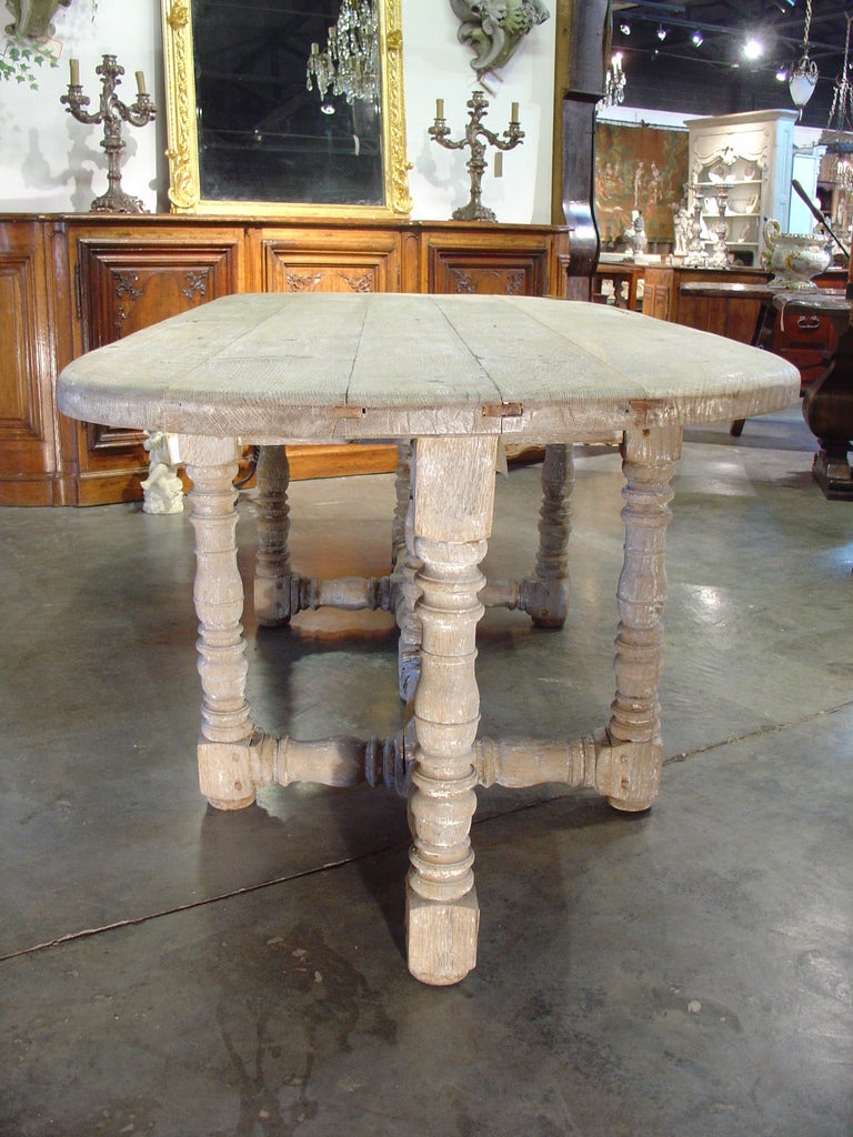 Stripped Antique Oval Table from France 4