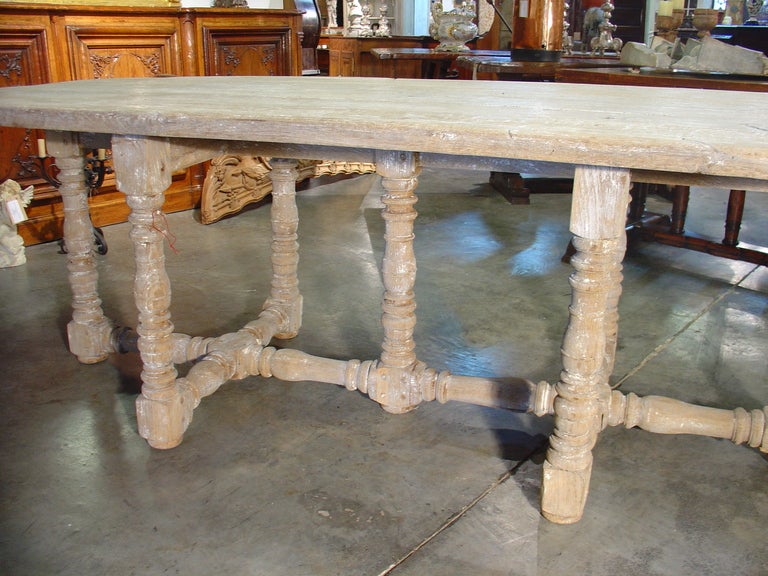 Stripped Antique Oval Table from France In Good Condition In Dallas, TX