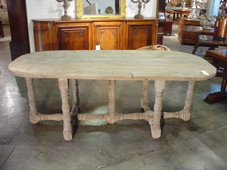 Stripped Antique Oval Table from France 2