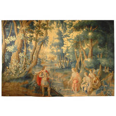 Rare 17th Century Mythological Tapestry Depicting Diana the Huntress and Actaeon
