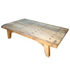 Coffee Table Made From Vintage Oak Door-France