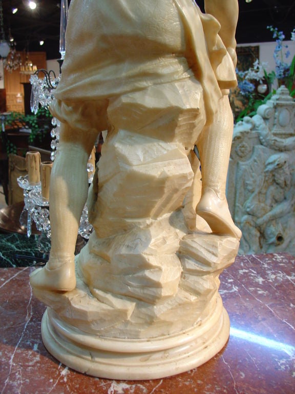 Antique Alabaster Statue of a Sculptor 2