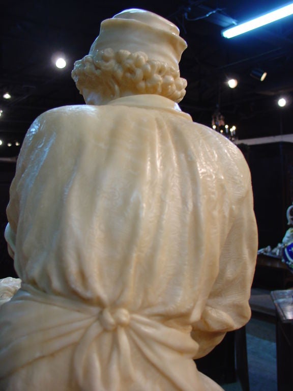 Antique Alabaster Statue of a Sculptor 3
