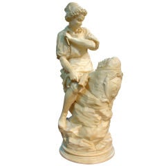 Antique Alabaster Statue of a Sculptor