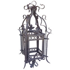 Antique Forged Iron Lantern From France