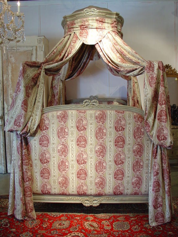 Painted Louis XVI Style Canopy Bed 6