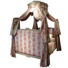 Vintage Painted Louis XVI Style Canopy Bed