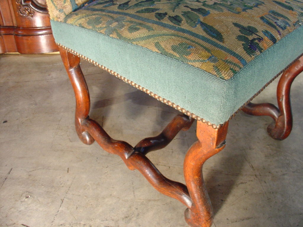 Pair of Antique Mutton Bone Tapestry Chairs 2