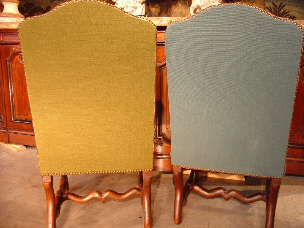 Pair of Antique Mutton Bone Tapestry Chairs 3