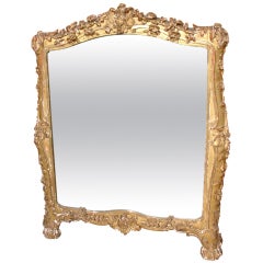 Antique Louis XV Style Giltwood Mirror, Circa 1900