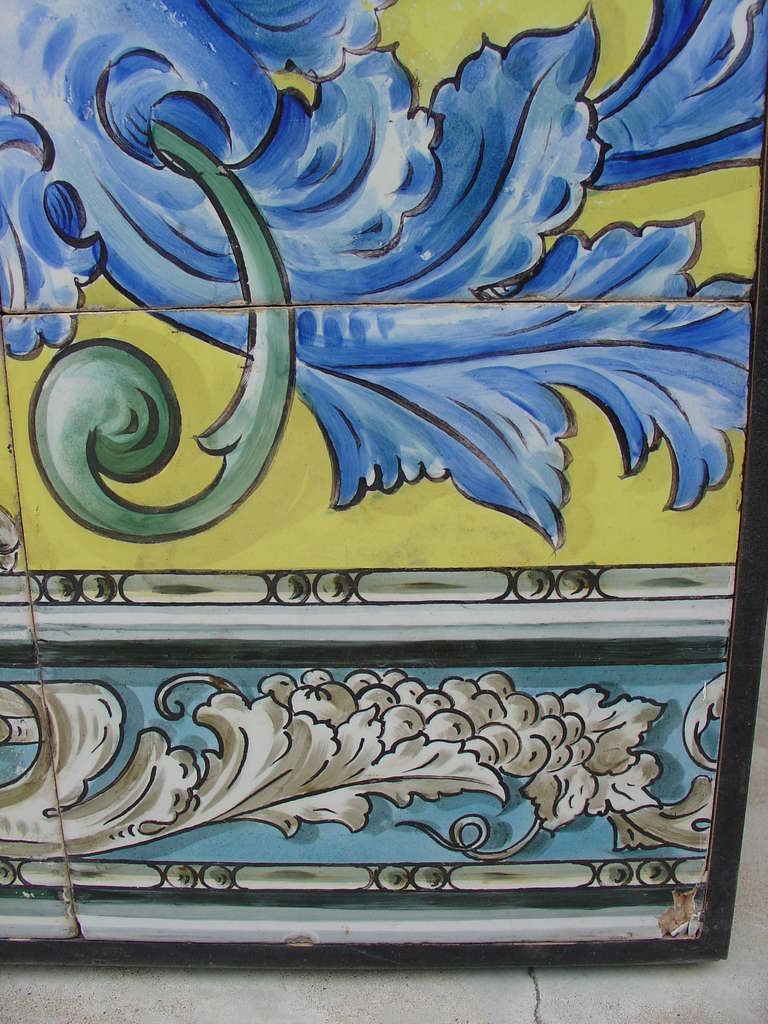 Framed Antique Spanish Tiles, Early 1900s In Good Condition In Dallas, TX