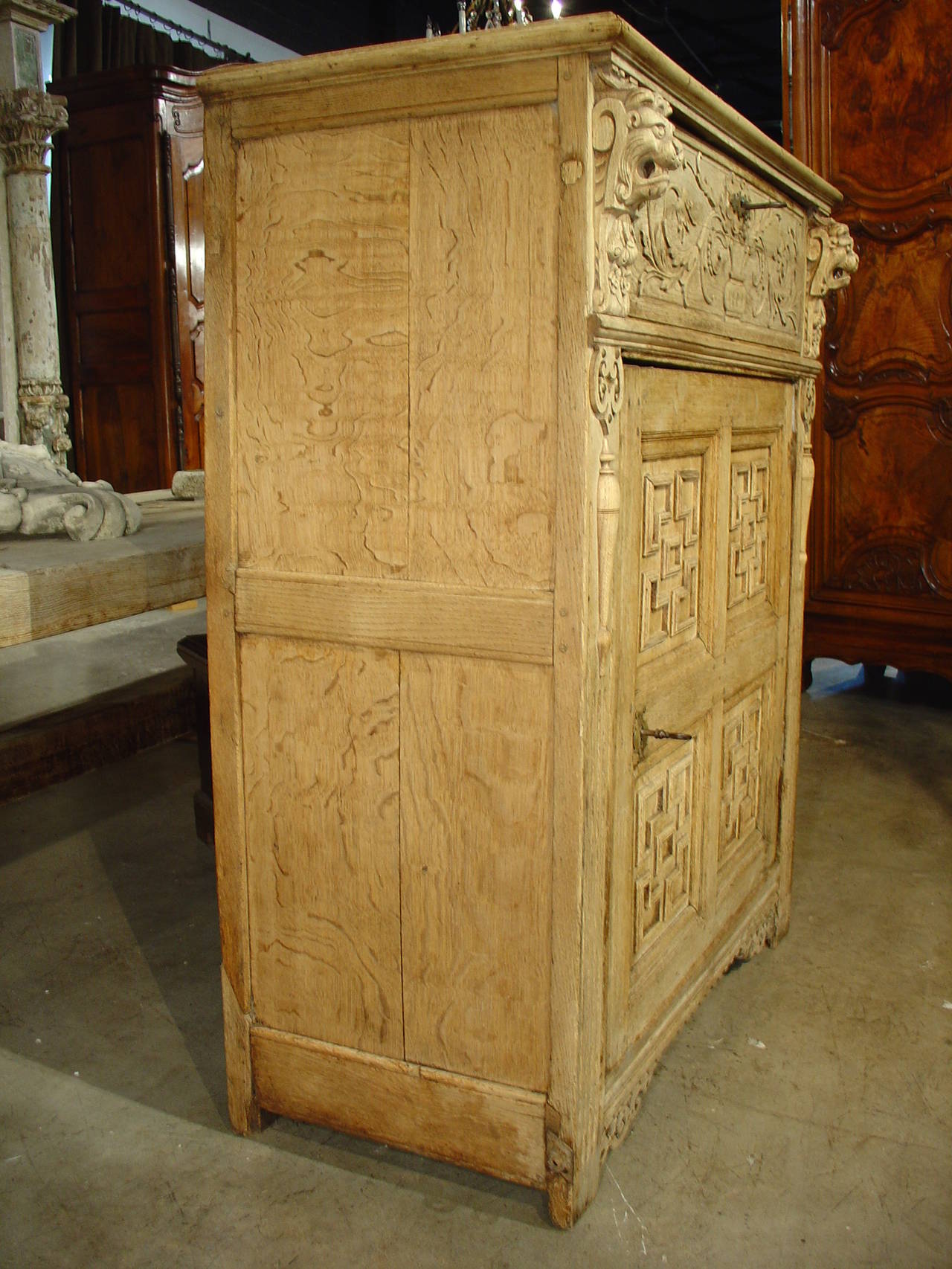 Large 19th Century Stripped Oak Confiturier from France 3