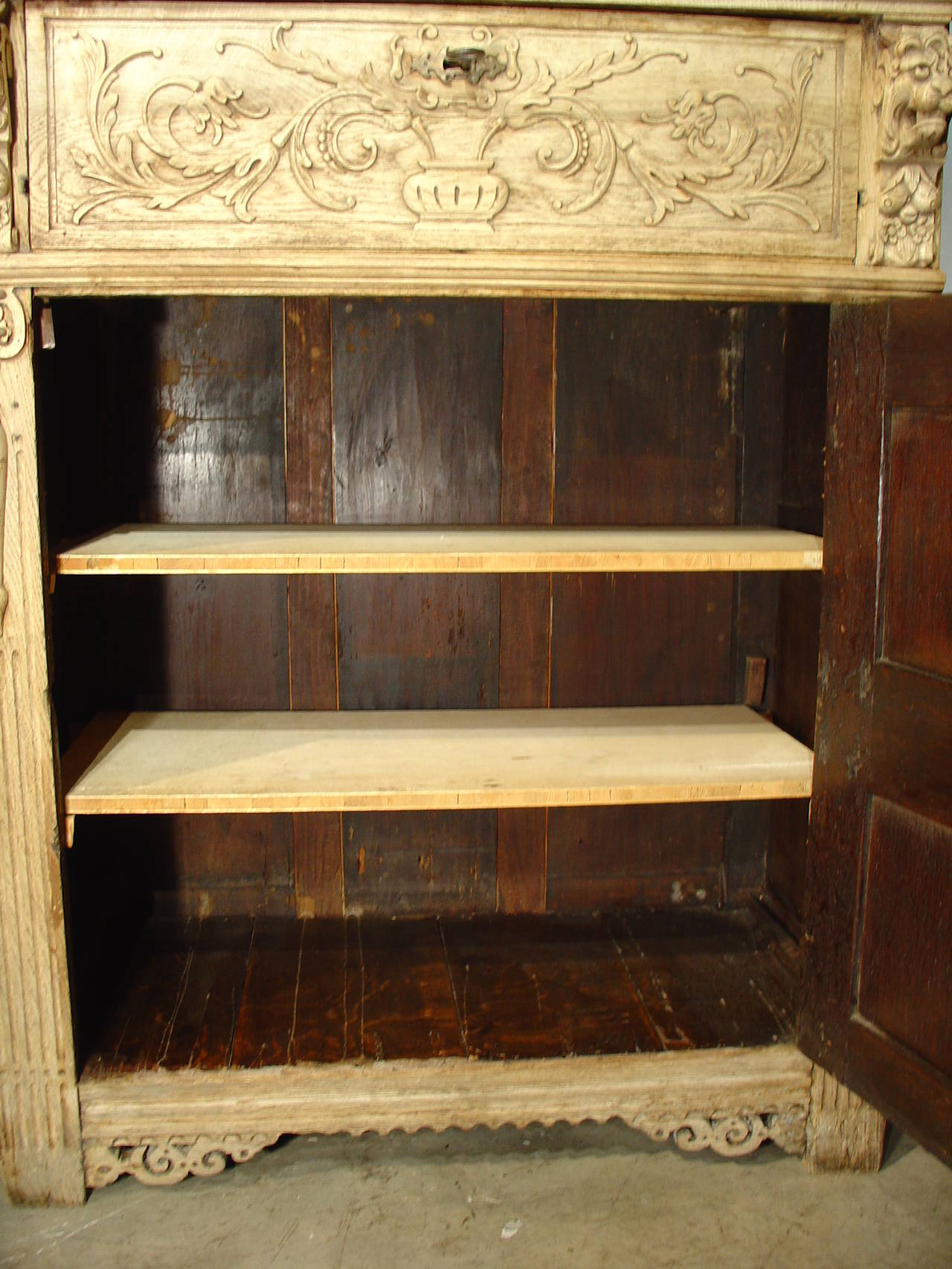 Large 19th Century Stripped Oak Confiturier from France 1