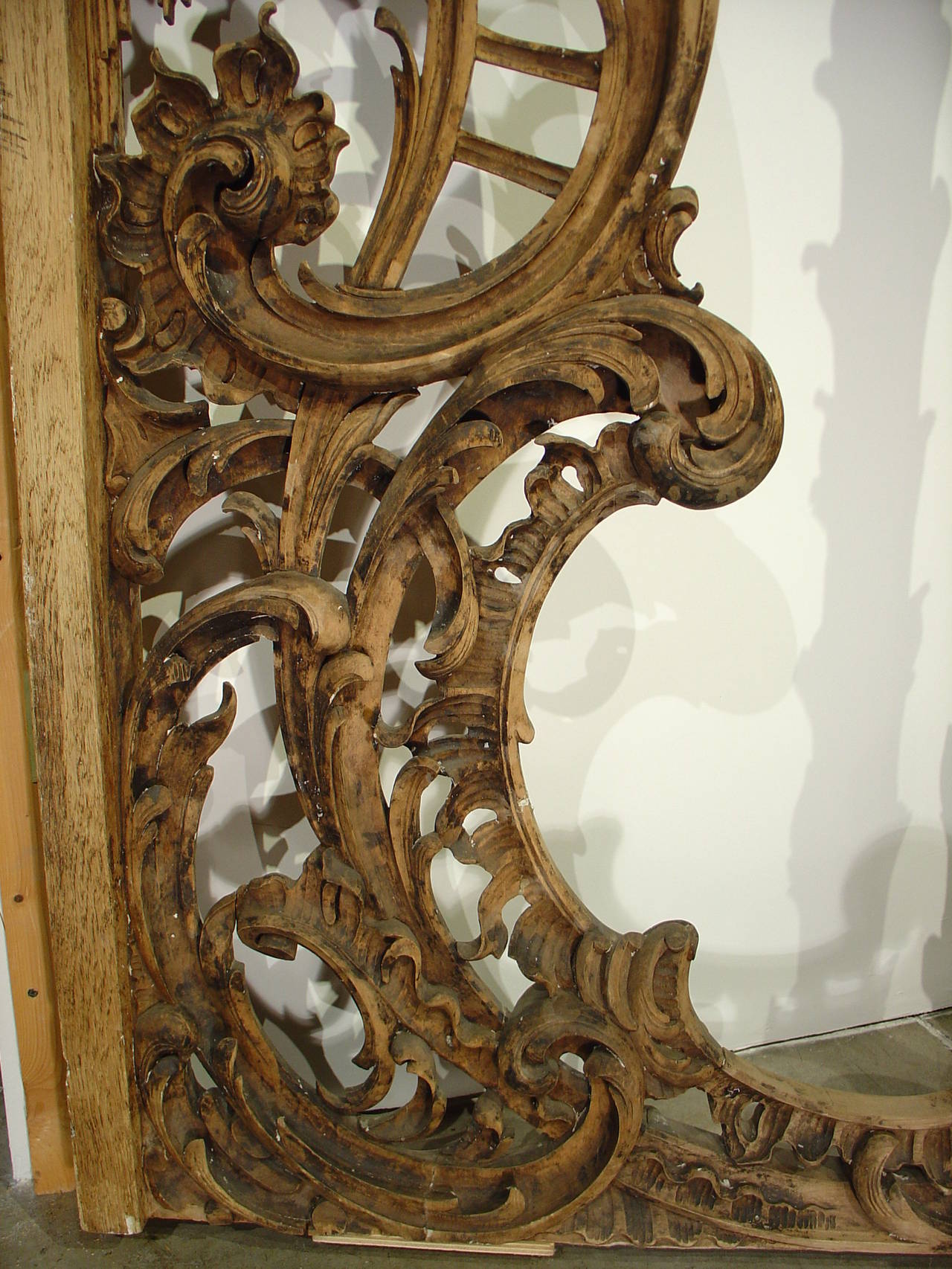 Rare Pair of Carved Antique French Walnut Wood Rococo Gates 3