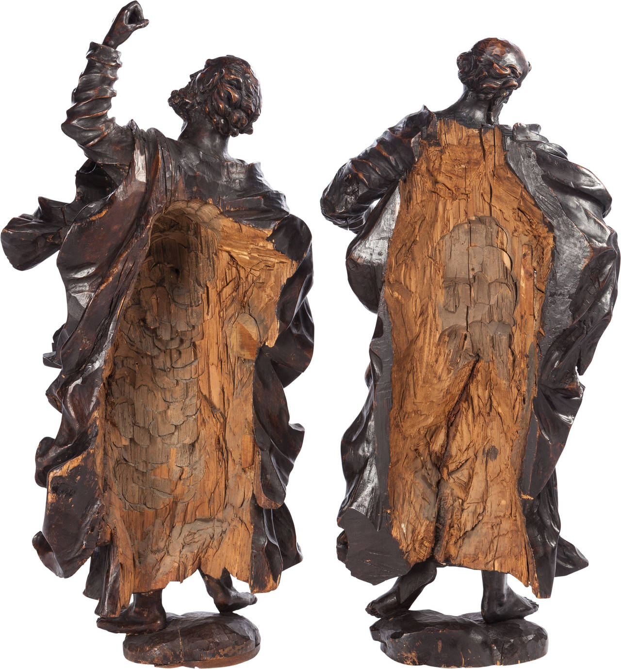Pair of Carved 18th Century Statues from Italy 5
