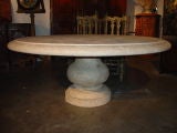Large Hand Carved Sienne Limestone Table from France