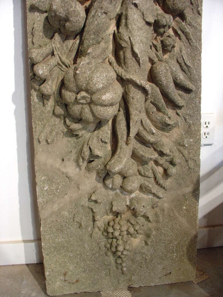 Antique Cast Stone Chateau Plaque In Good Condition In Dallas, TX