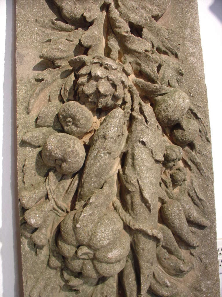 19th Century Antique Cast Stone Chateau Plaque