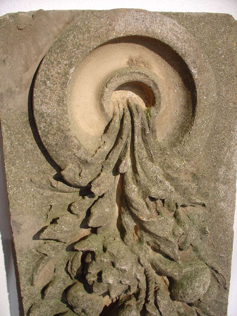 Antique Cast Stone Chateau Plaque 1